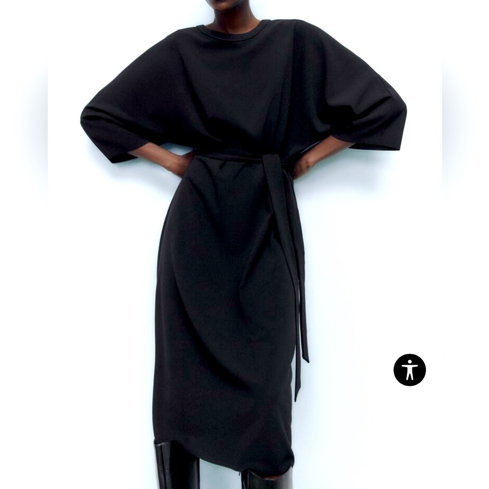 Zara belted mid rise dress
